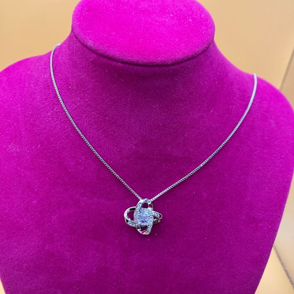 Sterling Silver Love Knot Necklace